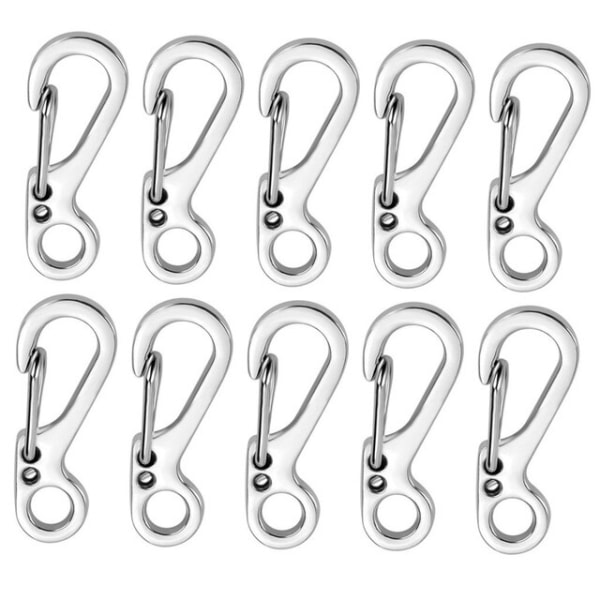 10 kpl/erä Mini Carabiner avaimenperä Camping Gadgets EDC Survival Silver one size