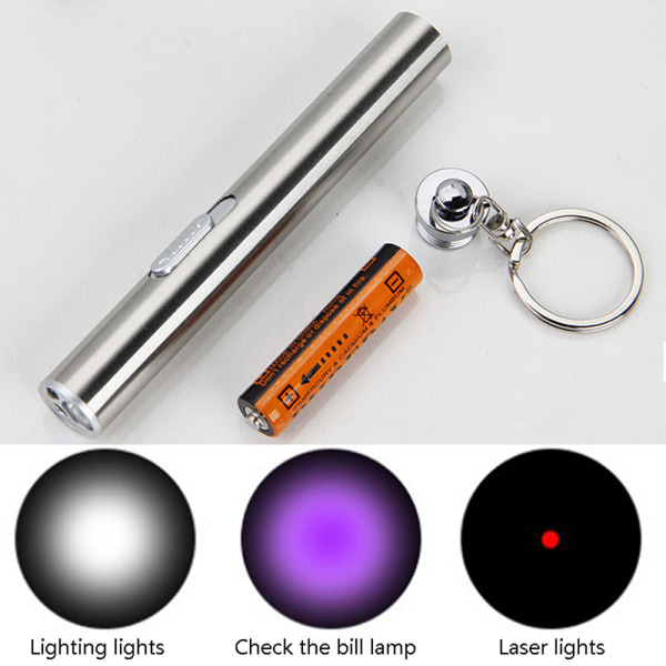3-i-1 Pet Pointer Cat Toy Red Dot Hunting Lazer torch UV Pen one size