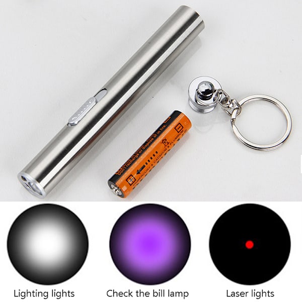 3-in-1 Pet Pointer Cat Lelu Red Dot Hunting Lazer taskulamppu UV-kynä one size