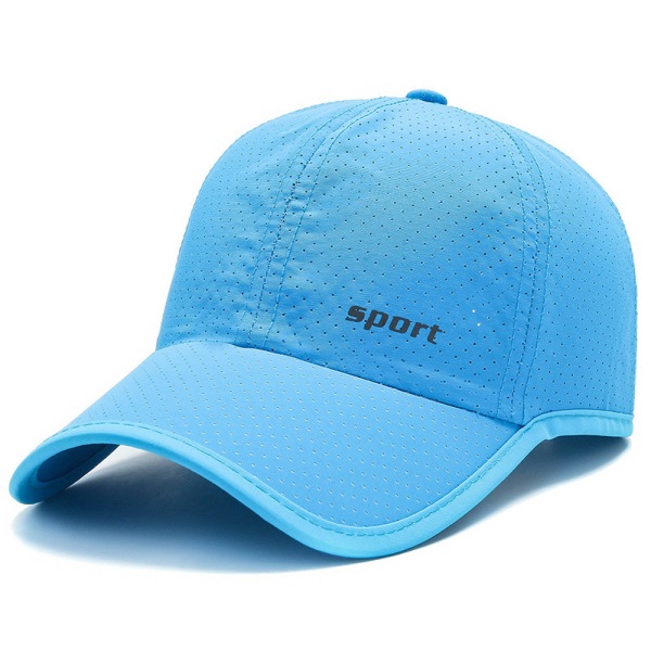 Menn Kvinner Sommer Baseball Cap Hurtigtørkende Luer Unisex Breathab Sky blue one size