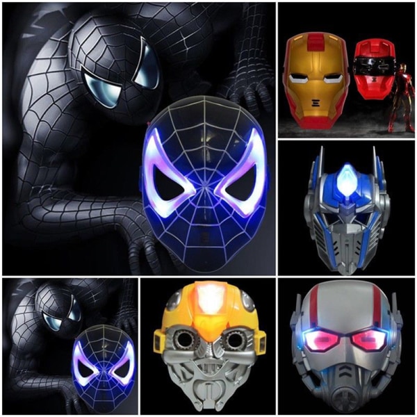LED Super Hero Mask America & Iron Man Avengers Batman Spiderma 7