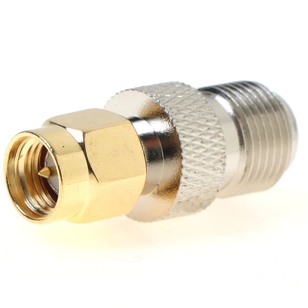 2 stk F hunstik til SMA hanstik lige RF Coax Coaxial Co silver 2pcs