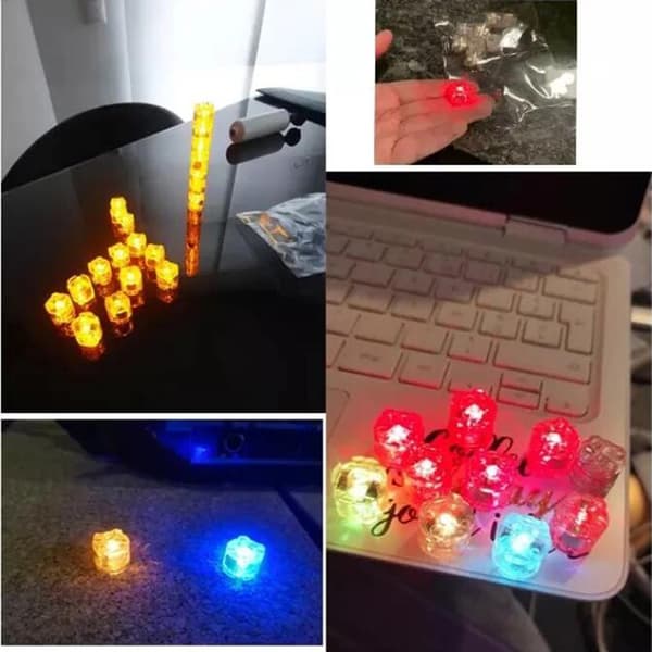 2stk lys murstein selvlysende lampe tilbehør Rund DIY Colorfu White