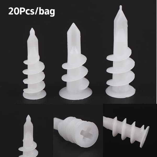 20 stk. selvborende plastgipsankre selvborende og I 15x33mm