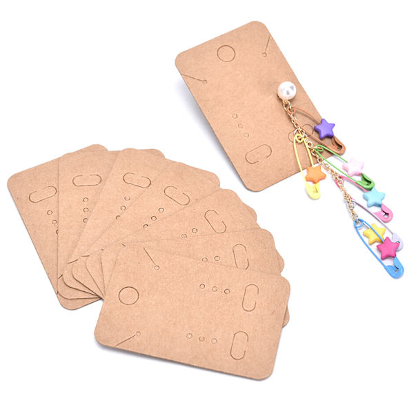100 Styck Örhängen Halsband Hållare Display Kort Smycken Display Khaki