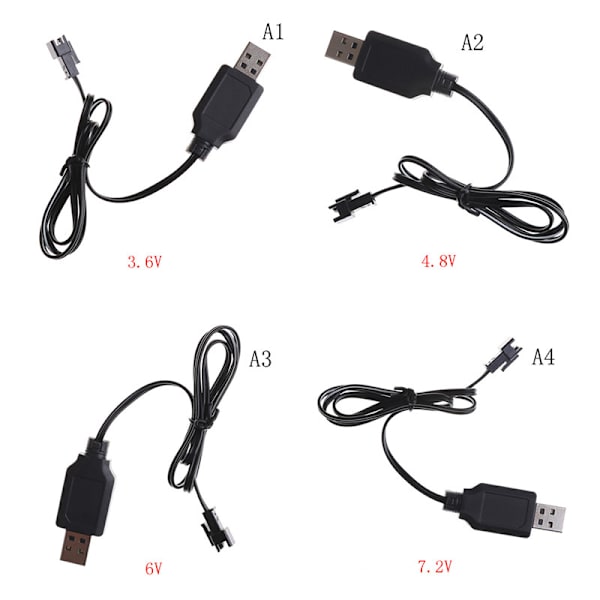 DC 3,6 V–7,2 V RC-akkupakkaus USB -laturisovitin kaukosäätimeen 3.6V