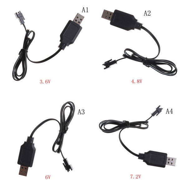 DC 3,6V-7,2V RC batteripaket USB -laddaradapter för fjärrkonst 3.6V