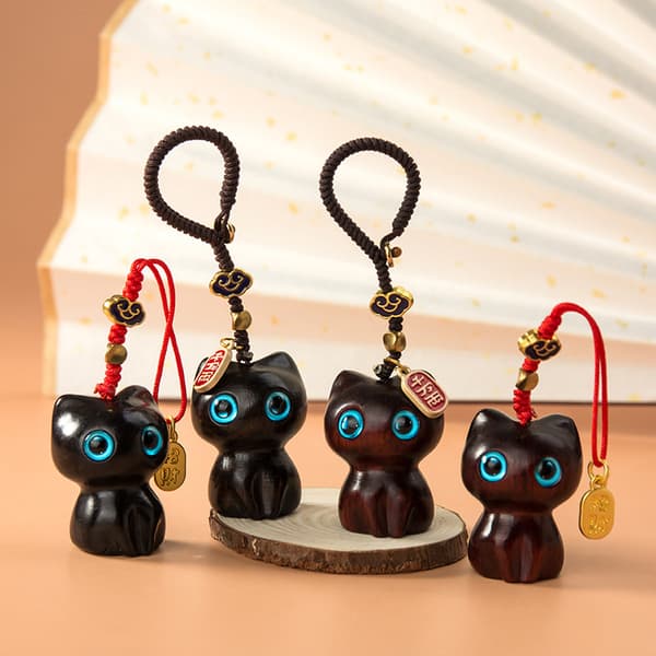 Tre Cat Keychain Cat Keychain e Mobiltelefonkjede Tre Pe Purple 2