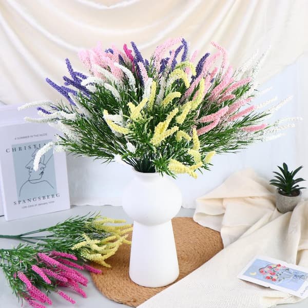 2 stk. kunstig lavendel hvede buket blomst til hjemmebryllup Purple