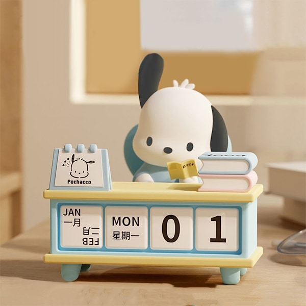 Sanrio Kuromi Pochacco Skrivbords kalender Serie Ornament e Tableto Blue