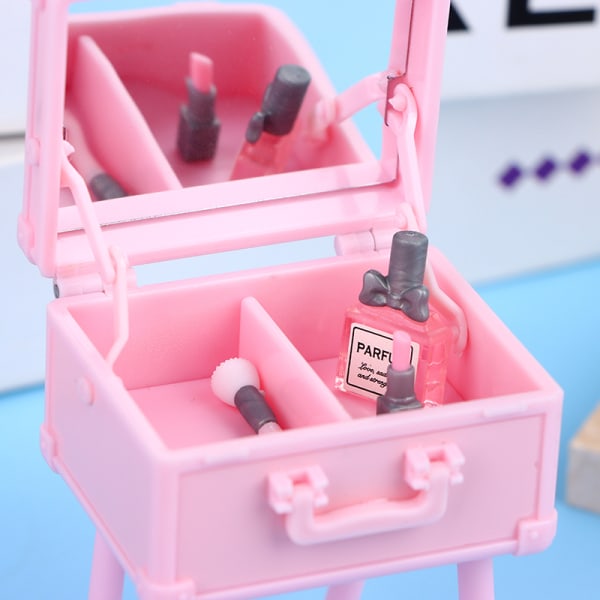 1sett 1:12 Dollhouse Mini Vanity Case Lipstick Parfyme Mirror m/ 3#