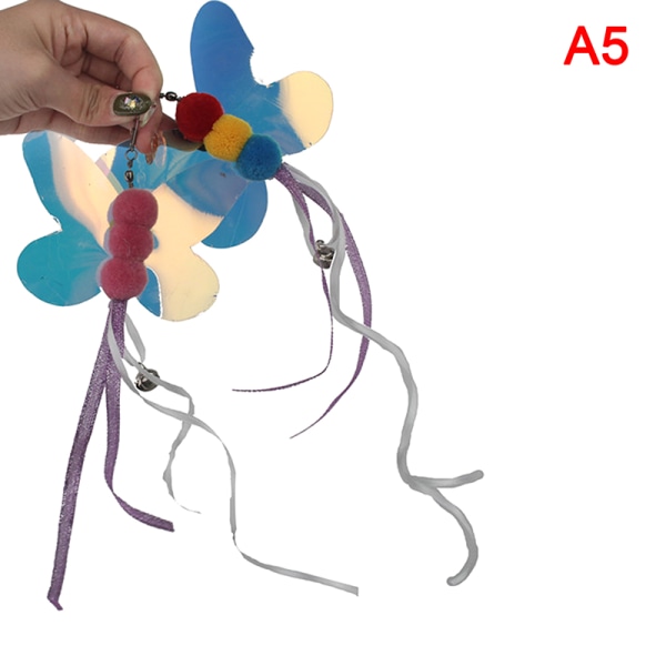 Cat Teaser Wand Refill Rolig Butterfly Kitten Teaser Stick Repl Multicolor A5