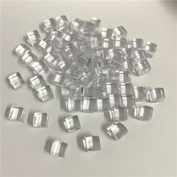 50 st/ set 8 mm klar kub färgglad kristall fyrkantig hörn Transpa Transparent 50pcs