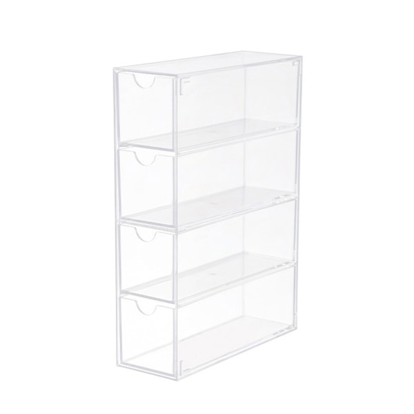 Glass Oppbevaringsboks 4 Lag Stor Brille Organizer Box Multif Transparent one size