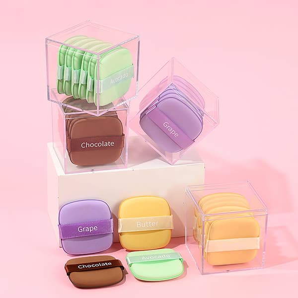 Gjenbrukbart Makeup Puff Set Air Cushion Sponge Cosmetic Puff Makeu Purple thick