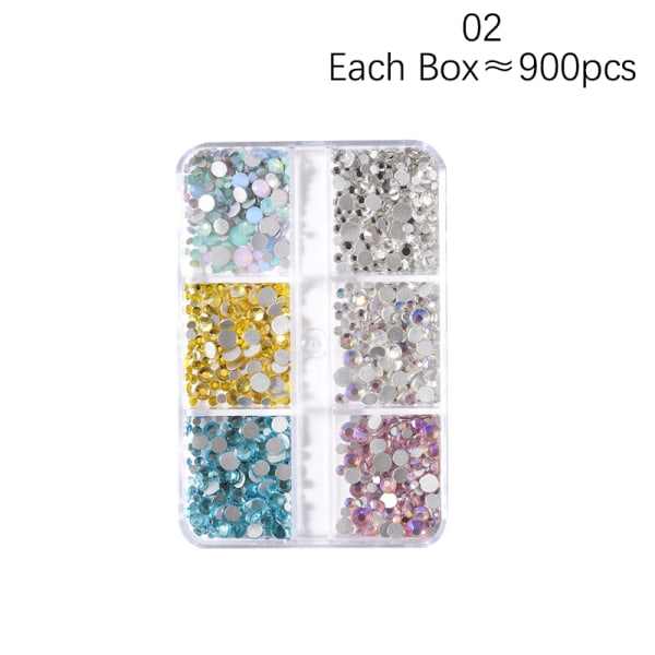 Nail Gems Multicolor Crystal AB Rhinestone Glitter Strass Nail 02 onesize