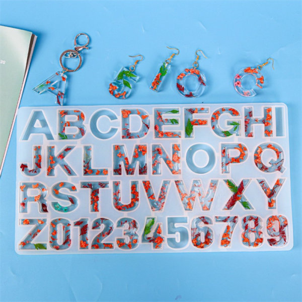 Krystal epoxyharpiksform alfabet bogstavnummer vedhæng støbning 1