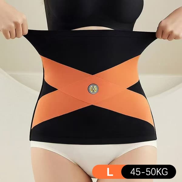 Elastisk sømløs kroppsformer for barsel, tynn magekontraherende black-L