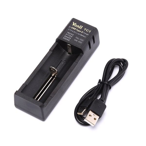 USB-C Smart batterilader Enkeltspor for 18650 21700 26650. 1pc 355a | 1pc |  Fyndiq