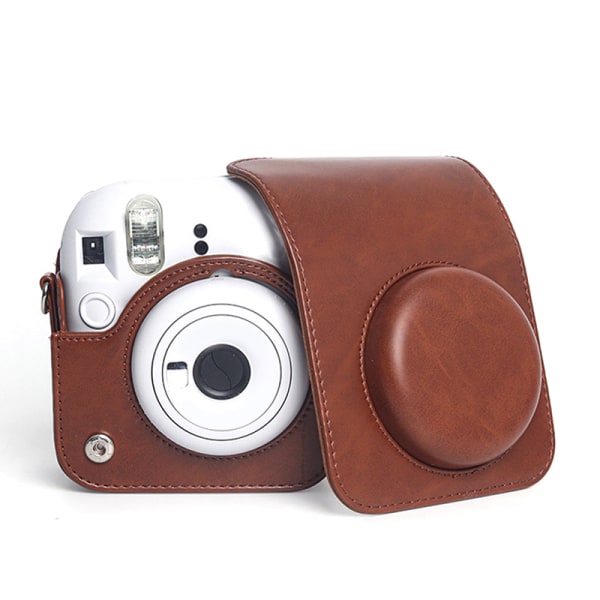 För Instax Mini 12 Case Kameraväska PU Läder Case Med Brown 1