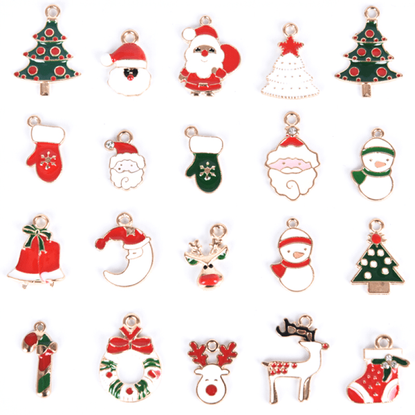 20 stk emaljelegering blandet jule charms vedhæng smykker DIY C Multicolor 20Pcs