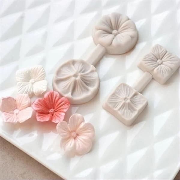 3D Blomma Form Fondant Tårta Dekorationsverktyg Bakform B