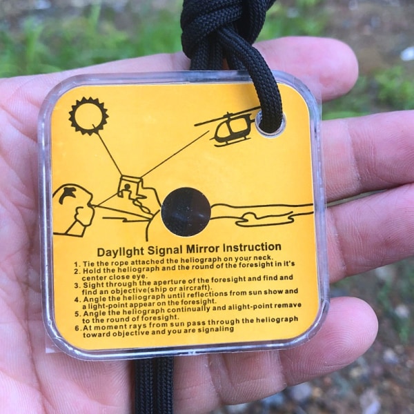 1PC Outdoor Survival Reflexive Signal Spegel för Vandring Campin yellow one size