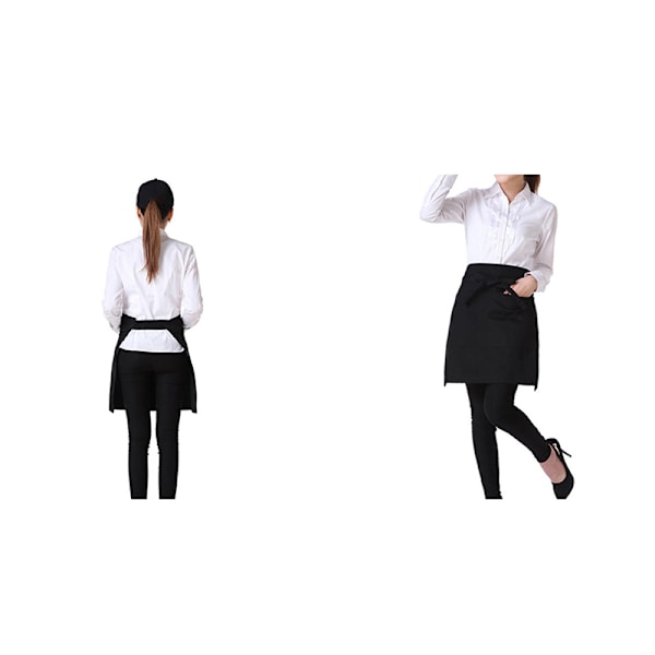 Svart Byst Servitör Kort Förkläde Kök Restaurang Flirty With Po Black one size