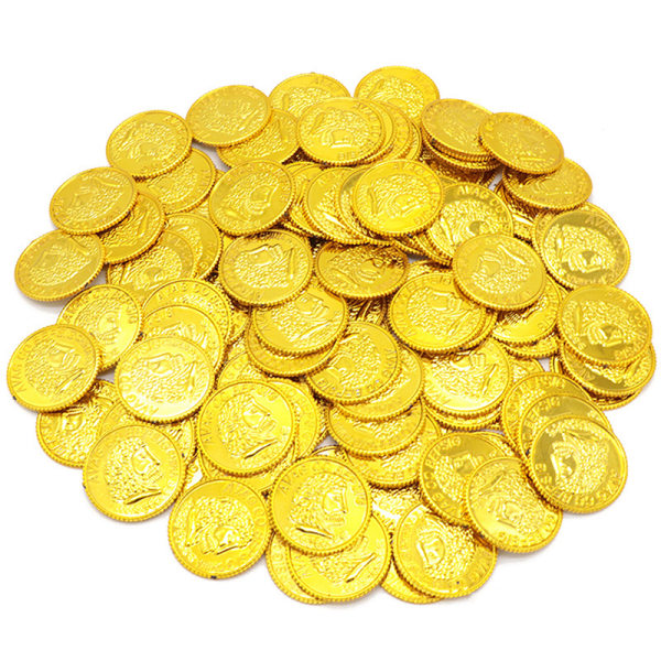 100 stk Poker Casino Chips Mønt Guldbelægning Plast Spansk Tre Gold ONESIZE