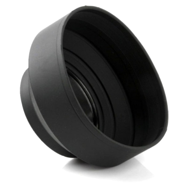 Universal 3-trinns sammenleggbar 3-i-1 gummi sammenleggbar linsehette Su Black 58mm