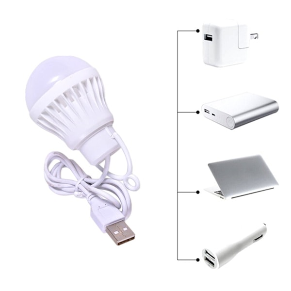 3/5/7W Bärbar Lanterna Camping Lights USB Power Lamp Outdoor C White 7W