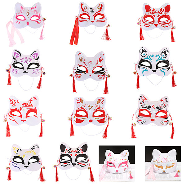 1kpl Anime Fox Masks Half Face Cat Mask Masquerade Festival osa Color A8