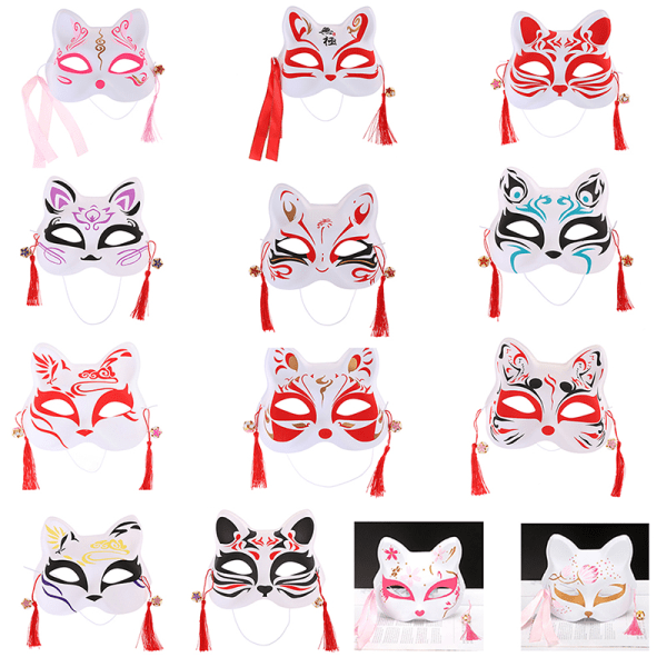 1Pc Anime Fox Masks Half Face Cat Mask Masquerade Festival Part Color A12
