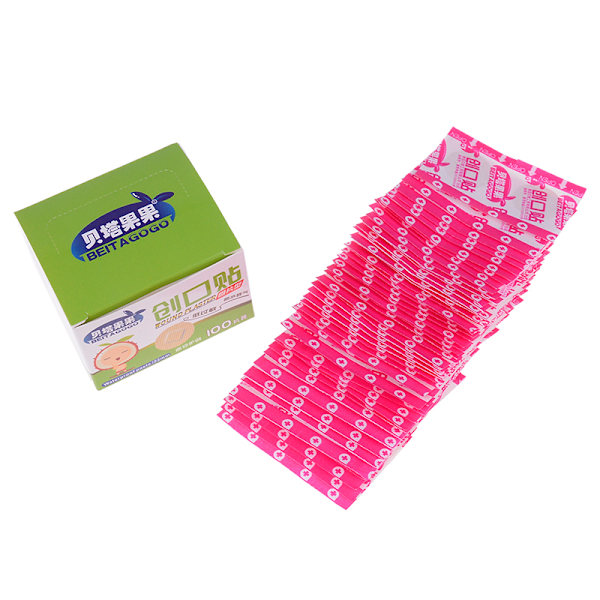 100 stk./æske Mini Runde Engangs-klæbende Bandage Plaster Wou one size