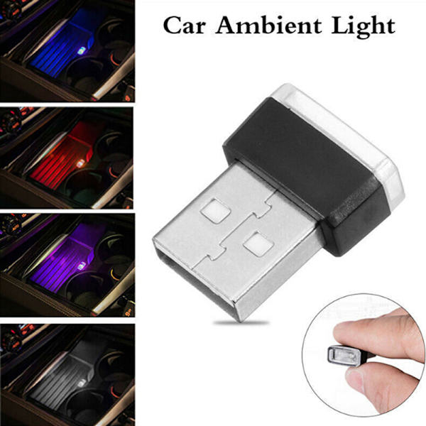 USB LED bilinredningsljusremsa Flexibelt Neon Atmosphere Tube Red