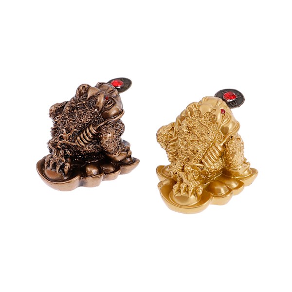 Feng Shui Pengar Lucky Fortune För Groda Padda Mynt Ornament Luc A one size