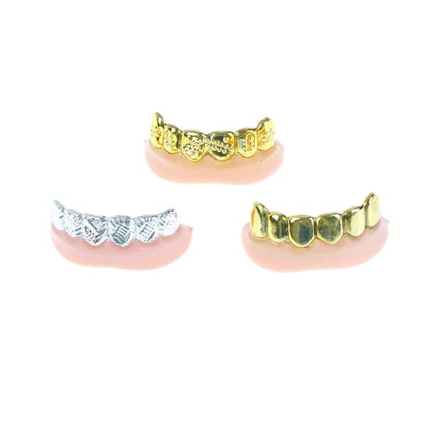 1 stk Bling Grillz   Bulk Halloween Bursdagsfest Gull Sølv onesize