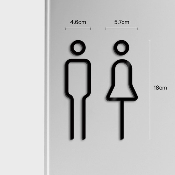 WC-kylttilevy rintaliivit Pesuhuoneen oven seinätarra Wc Hol Black 2Pcs