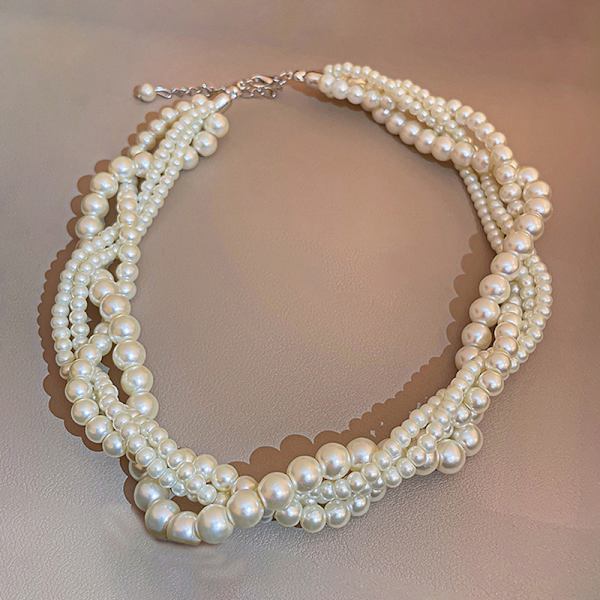 Twining Pearl Choker Halskjeder For Kvinner Geometriske Halskjeder Je onesize