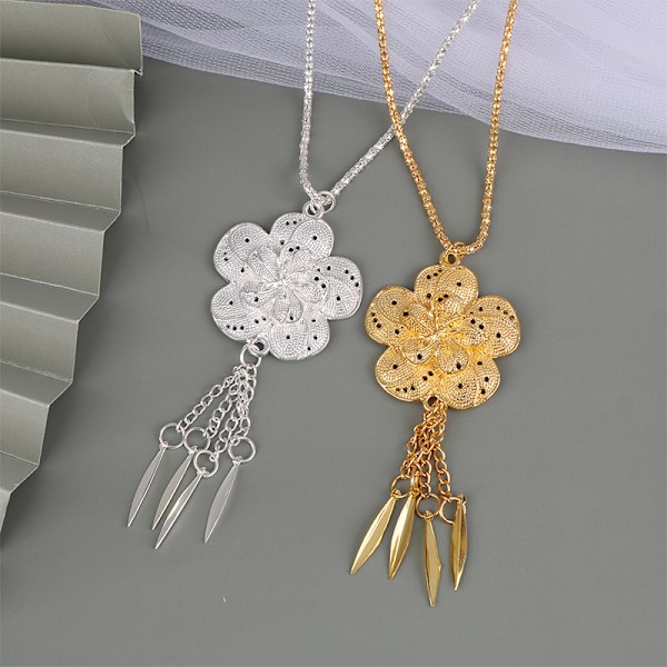 Traditionelt Bælte Vintage Smykke Spænde Bælte Halskæde Til Kvinder silver necklace