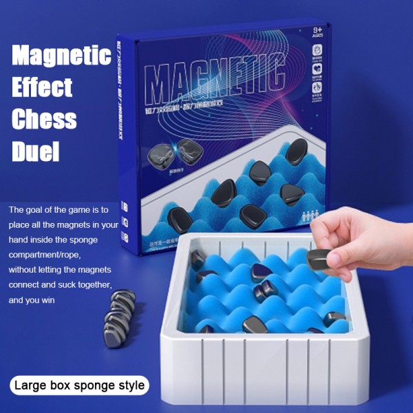 Børns magnetiske effekt skakbrætspil for to blue Sponge rope style