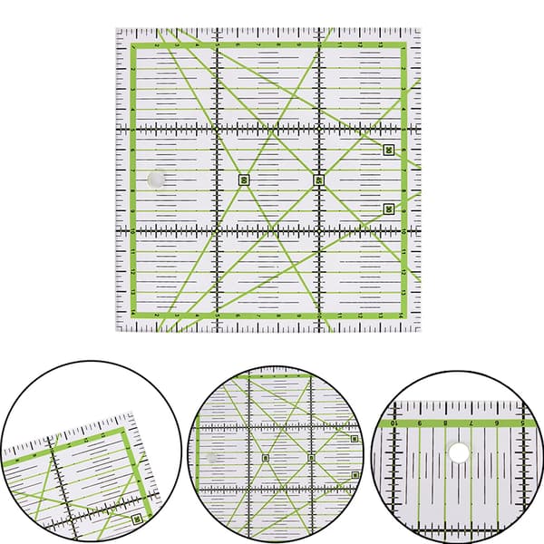 15*15cm Transparent quiltningssömnad lapptäckslinjal t