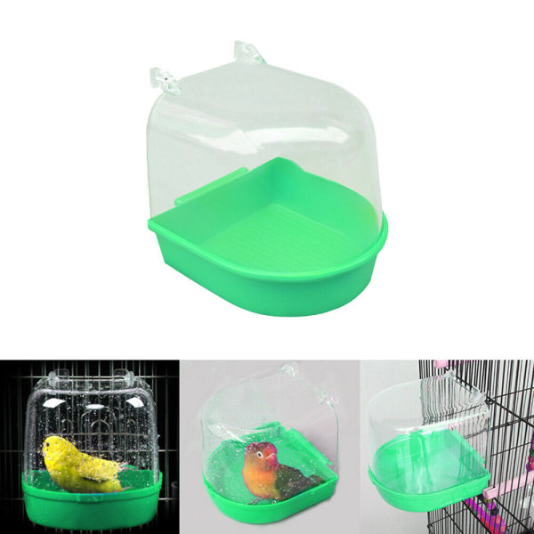 Plast Fågel Vattenbadkar Box Badkar Papegoja För Parakit Hängning Green one size