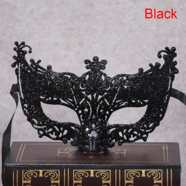 Venedig Sexig Golden Fox Mask Maskeraddräkt Dansmask Tillbehör Black