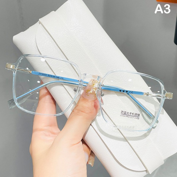 Anti Blue Light Briller Damer Mænd Big Frame Transparent Eyeglas A3 one size