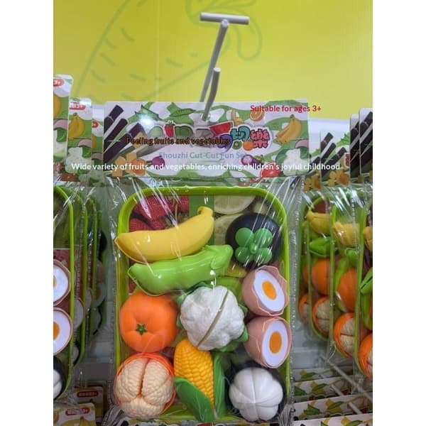 1 set barn grönsaksfrukt skärleksakssats plastlek kök P A4
