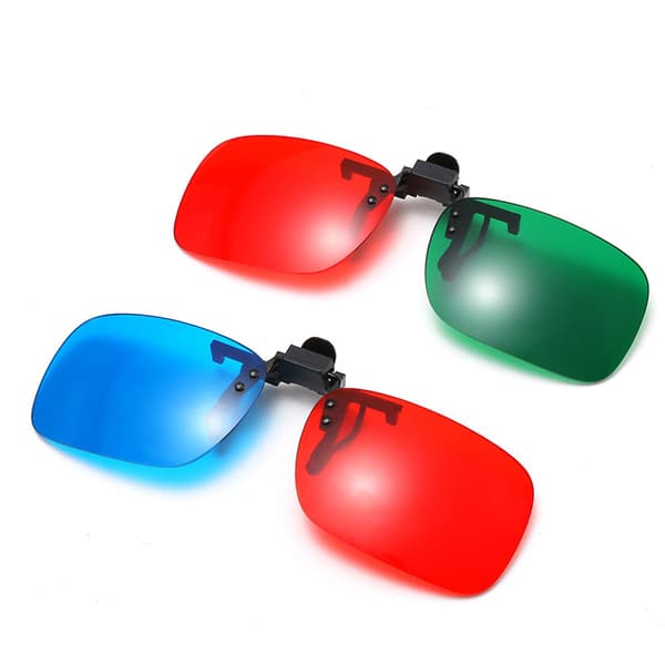 Punainen Sininen Vihreä 3D-lasit Musta kehys mitta-anaglyfia varten 2