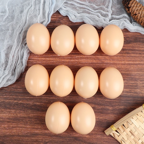 10 st Plastsimuleringsägg Påskägg Barn DIY-målning dec Yellow one size