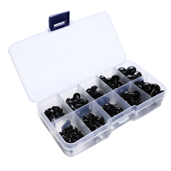 100 st/ set 6-12 mm ny docka barnleksaksögon Plastsäkerhet E Black