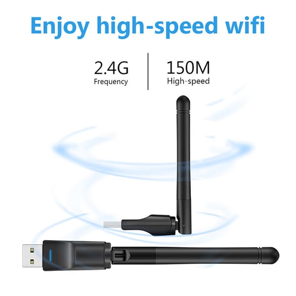 MT7601 Mini USB WiFi -sovitin 150 Mbps langaton verkkokortti RTL8 Black MT7601 Chip
